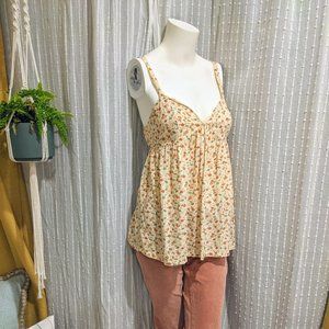 Romantic Flirty Floral Spaghetti Strap Top